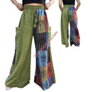 2-color way patch work cotton pajama