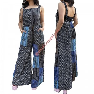 Prints and patch cotton overall