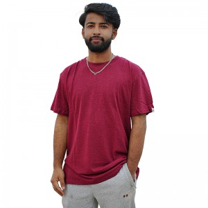 Burgundy color hemp t-shirt