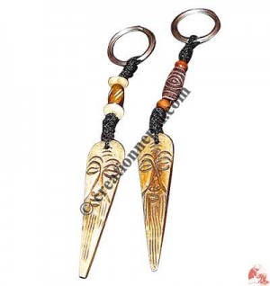 Beard face bone key chain