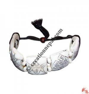 Auspicious signs carved bone brace