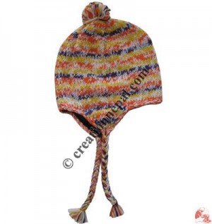 Mixed color woolen ear hat17