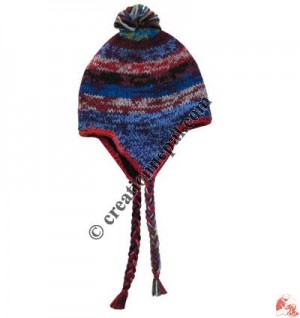 Mixed color woolen ear hat21