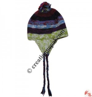 Mixed color woolen ear hat24