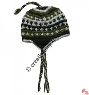 Dot design woolen ear hat5