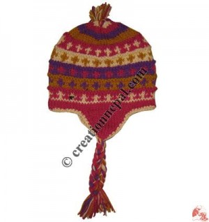 Dot design woolen ear hat6
