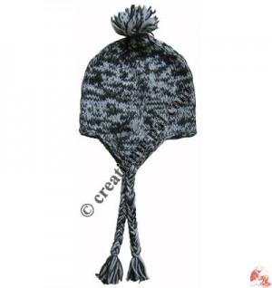 Mixed color woolen ear hat4