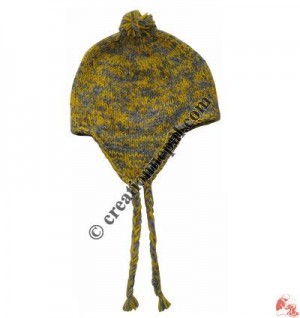 Mixed color woolen ear hat9