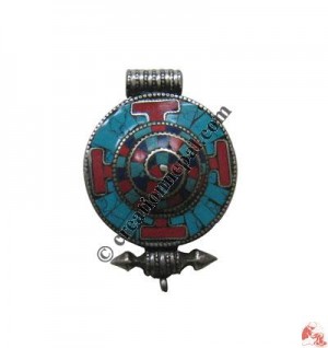 Stone setting mandala ghau pendant