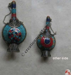 Stone decorated bottle pendant1