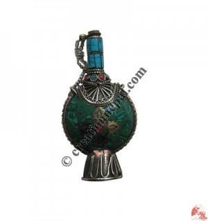 Stone decorated bottle pendant2