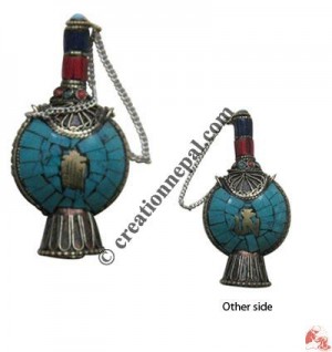 Stone decorated bottle pendant3