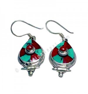 Tibetan tear drop Earring