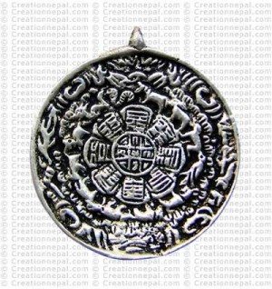 Mediun round white metal calendar