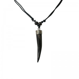 Tiger teeth horn pendent