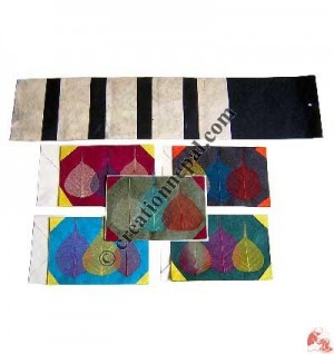 Colorful Bodhi leaves cards (set of 5)