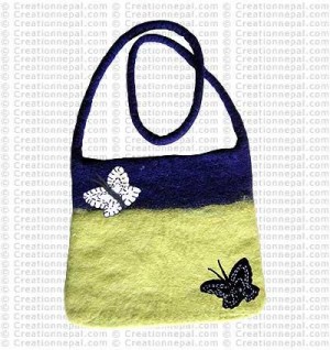 Two-color felt shoulder bag