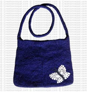 Plain felt shoulder bag