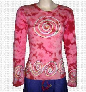 Waves design full rib cotton Tshirt