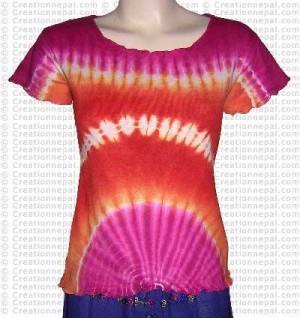 Borderless short sleeves rib cotton t-shirt