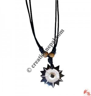 Spider's net bone pendant