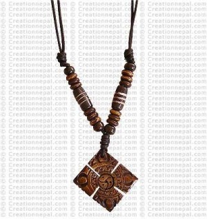 Double Dorje bone pendant