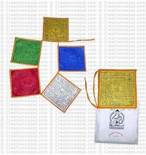 Natural paper prayer flag (packet of 5 strings)