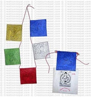 Natural paper prayer flag 9 (Packet of 5 string)