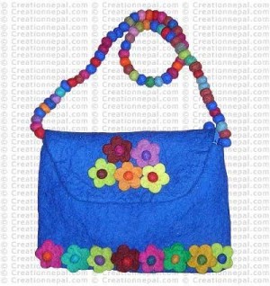 Balls strap flower patch felt bag 159