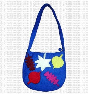 Multi color shapes patch felt bag 165