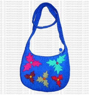 Leaves shapes patch felt bag 166