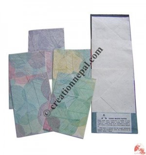 Bodhi leaves inlayed cards (packet of 5)