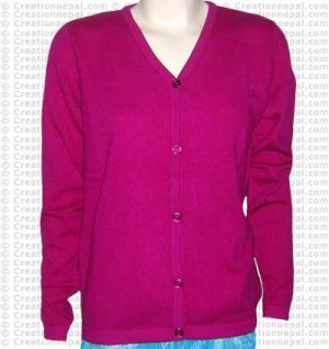 Button V-neck Pashmina Cardigan