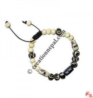Mixed shapes bone beads bracelet