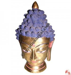 Metal Buddha head 11cm