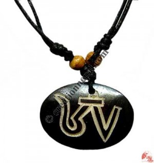 Tibetan OM carved pendant 3