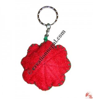 Flower design felt key ring