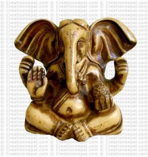 Meditating white Ganesh
