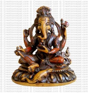Sitting red-black Ganesh