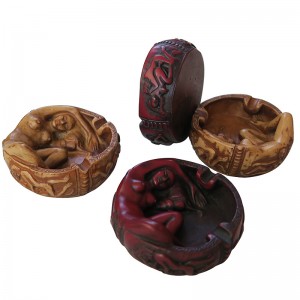 Natural ivory or red artistic ashtray