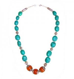 Amber and Turquoise necklace2