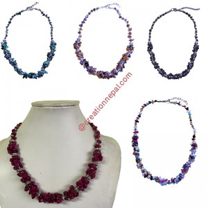 Assorted stone chips necklace
