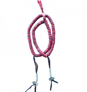 Decorated bone beads mala