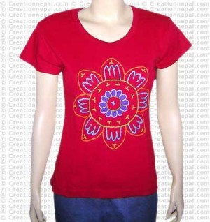 Crochet Big-sun rib t-shirt
