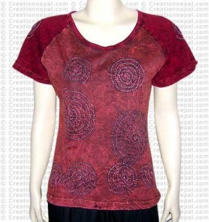 Chakra design rib t-shirt