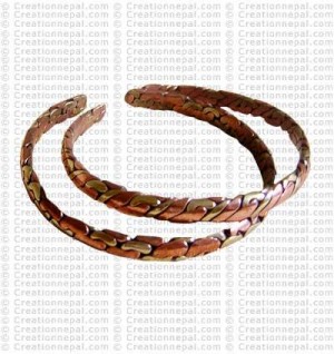 Cupper-brass beaten bangle