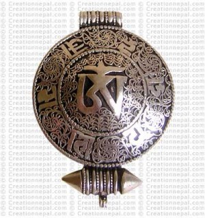 Om Mani-Filigree white-metal Ghau