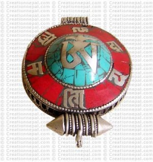 Coral-Turquoise OM white-metal Ghau