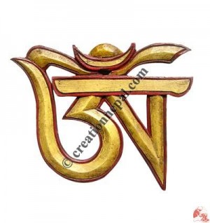 Tibetan Om-yellow paint