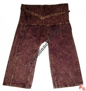 Shyama cotton stone wash wrapper pant-brown